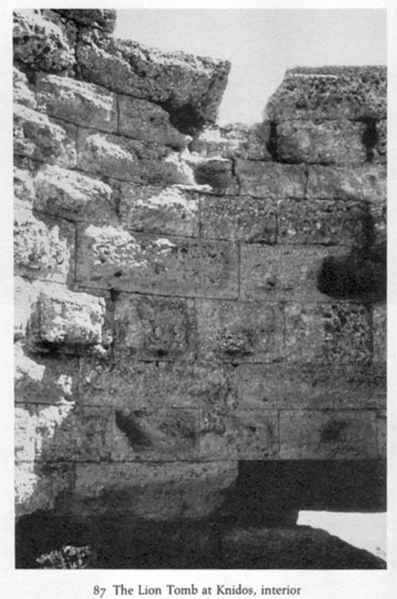 Interior of the Lion Tomb at Knidos - large blocks with a band of drafting around their edges