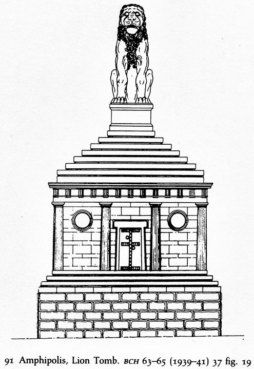 Reconstruction of the Lion Tomb Monument at Amphipolis