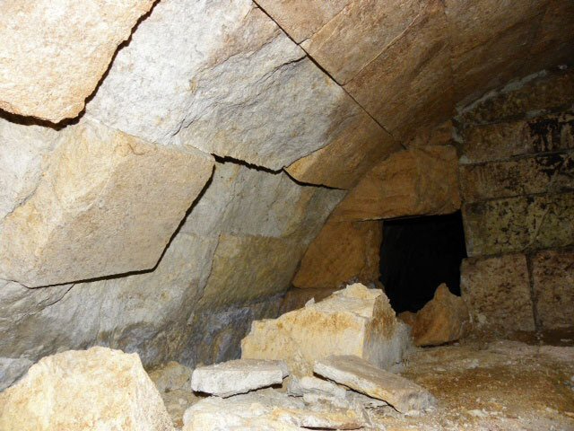 Inside one of the chambers (probably the middle one) in the Amphipolis tomb