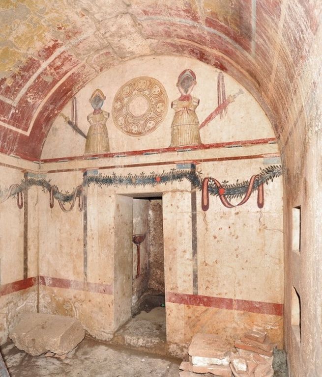 Mak tomb of Lyson and Kallikles 8 main chamber looking back toward ante-chamber.jpg