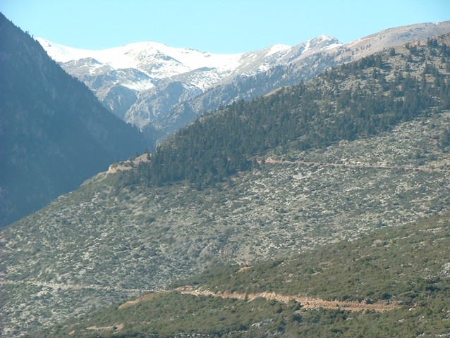 Immediately west of Delphi